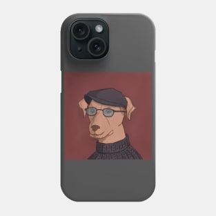 French terrier wearing glasses Phone Case