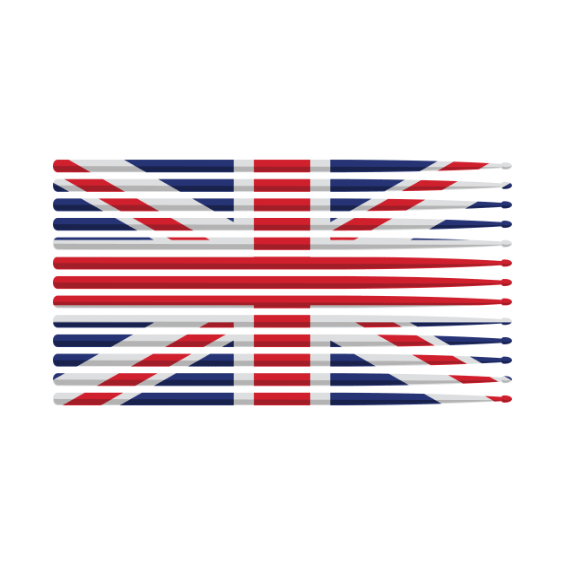 United Kingdom drummer drum stick flag by hobrath