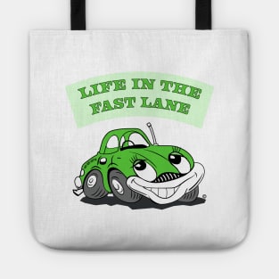 Hot Rods, Life in the Fast Lane, cartoon car Tote