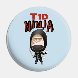 T1D Ninja - Diabetes type 1 Ladies Pin