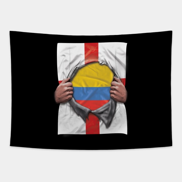 Colombia Flag English Flag Ripped - Gift for Colombian From Colombia Tapestry by Country Flags