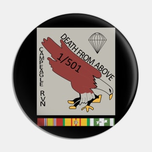 1st Battalion, 501st Parachute Infantry Regiment - Camp Eagle - Vietnam w VN SVC X 300 Pin