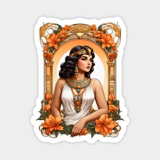 Cleopatra Queen of Egypt retro vintage floral design Magnet