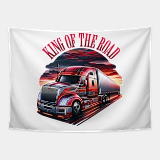 King of the Road - Red Semi Truck Tribute Tapestry