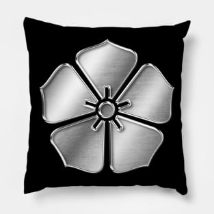 Akechi Clan Kamon Silver Chrome Pillow