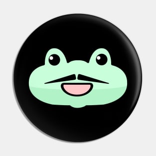 Cute Mr. Frog with mustache minimal design Pin