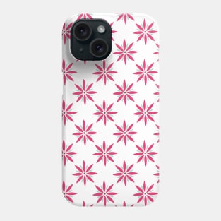 Retro Flower Pattern in pink, light blue, and brown Phone Case