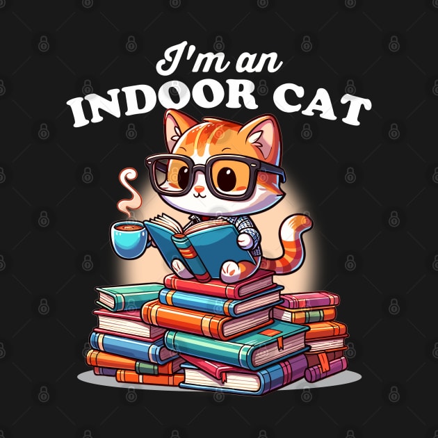 I'm an Indoor Cat Reading Books by DetourShirts