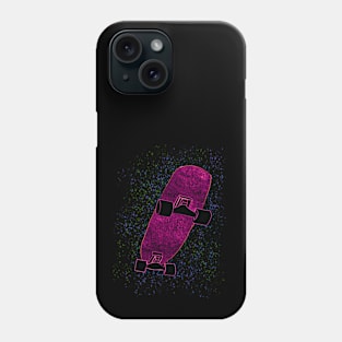 Neon Pink Skateboard Green Blue Dots Phone Case