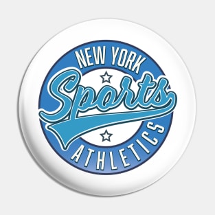 new york sports blue athletic logo Pin