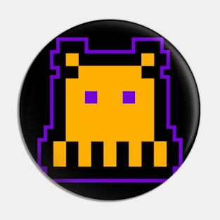 Yellow Cute Alien Gaming 8 Bit Pin