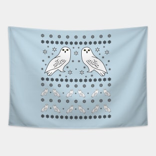 White owl - winter Tapestry