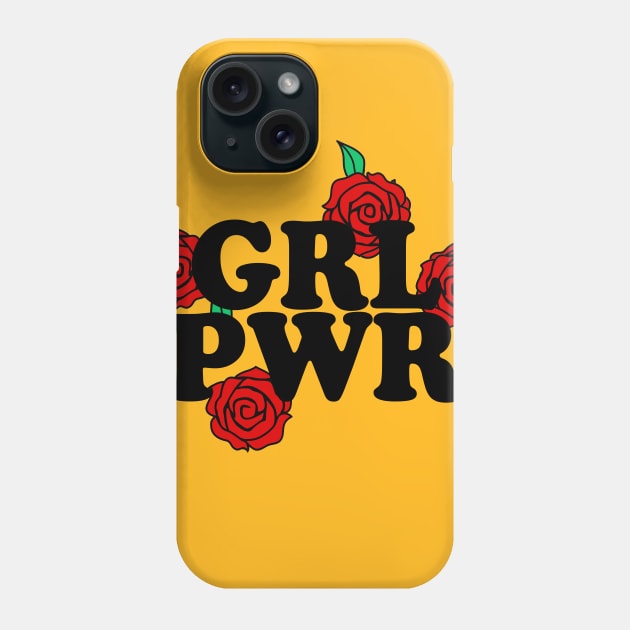 GRL PWR - Typographic/Rose Design Phone Case by DankFutura