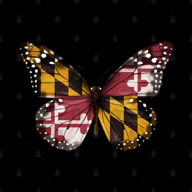 Maryland Flag Butterfly - Gift for Marylander From Maryland MD by Country Flags