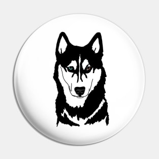 Husky black and white wall eyes Pin