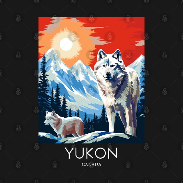 A Pop Art Travel Print of Yukon - Canada by Studio Red Koala