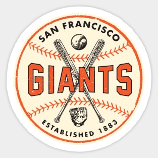 Vintage Running Baseball Player - San Francisco Giants (Orange Giants  Wordmark) - San Francisco Giants - Sticker