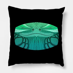 Deep Blue Iguana Mask Pillow