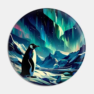 Penguin in the Northern Lights Pin