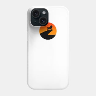 Sunset Lion Minimalistic Circle Black Phone Case