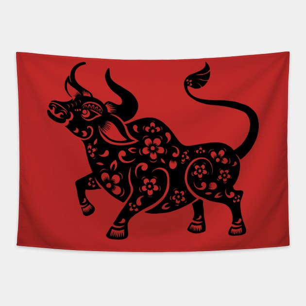 Chinese New Year – Year of the Ox Tapestry by valentinahramov