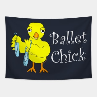 Ballet Chick White Text Tapestry