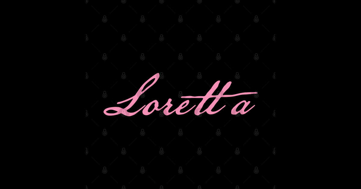 Loretta Typography Pink Script Loretta Sticker Teepublic