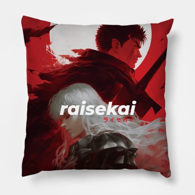 Two Warriors dark and Light Pillow by raisekai