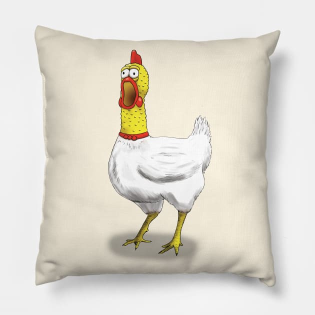 Rubber Headed Chicken Pillow by ThompsonTom Tees