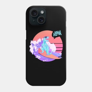 rad dinosaur surfing a retro wave (aloha) Phone Case