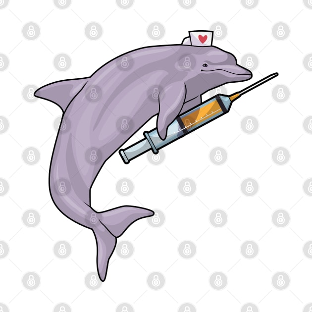 Dolphin as Nurse with Syringe by Markus Schnabel