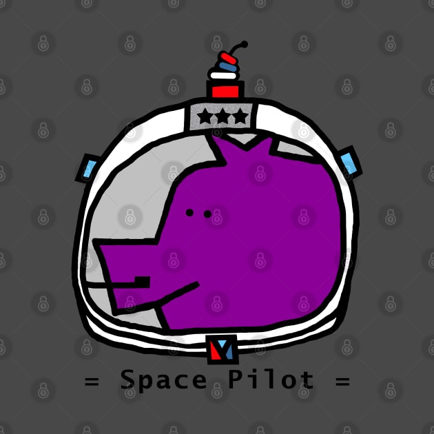 Astronaut Space Pilot Sci Fi Purple Pig Portrait by ellenhenryart