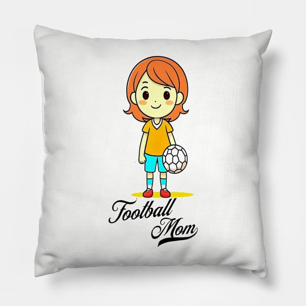 Football Mom Pillow by Mikato Joo