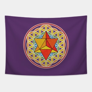 Merkaba and Flower of Life Tapestry