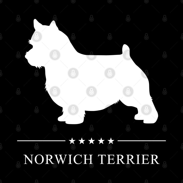 Norwich Terrier Dog White Silhouette by millersye