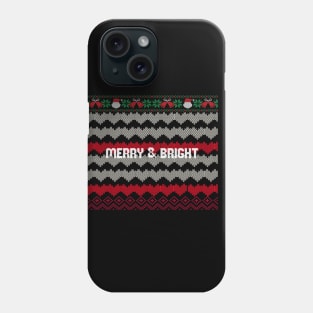 Merry and Bright ugly christmas sweater design Phone Case