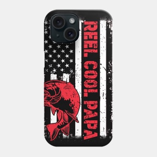 Mens Fishing Reel Cool Papa American Flag 4th Of July Phone Case