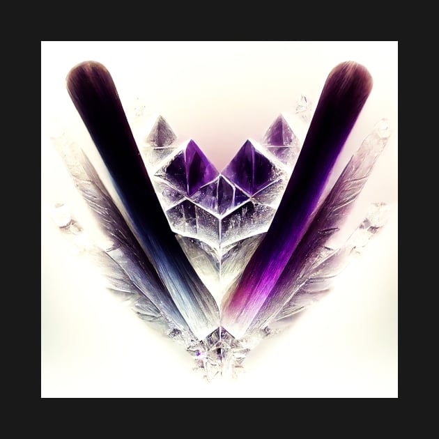 white and violet ice crystal 2 by heartyARTworks