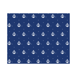 Anchor Pattern Dark Blue T-Shirt