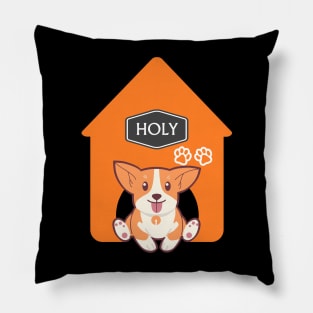 Home of Corgi - Holy Dog house Pillow