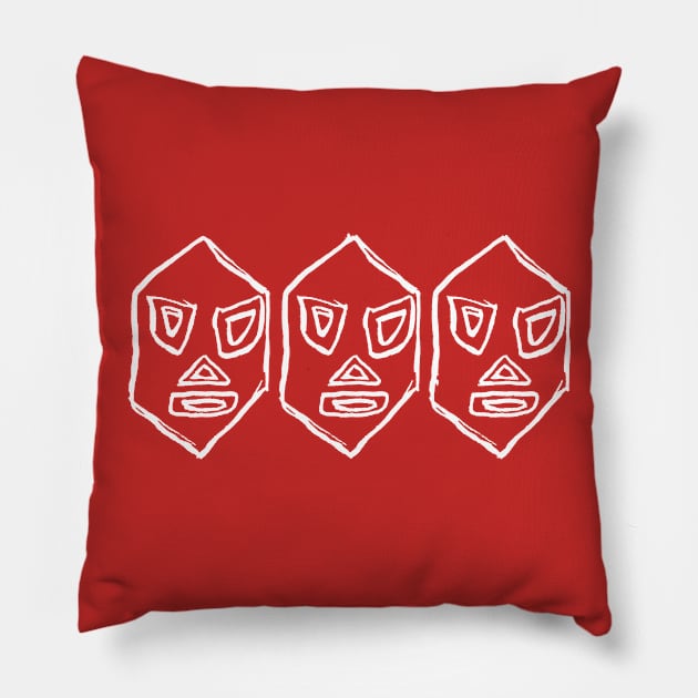 Tres Luchas Pillow by PapaBat