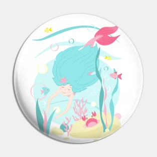 Cute Mermaid Diving Under the Sea Pin