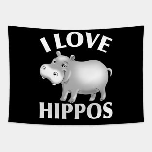 I LOVE HIPPOS Tapestry