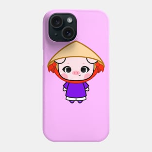 Cute Little Piggy in Ao dai Hue Phone Case
