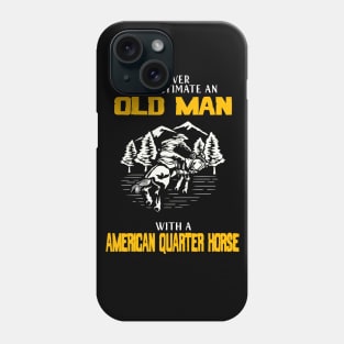 riding old man american quarter horse Phone Case