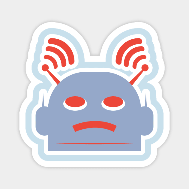 Robot Mascot Sticker vector logo design. Futurist technology vector design. Cartoon sticker vector illustration. Magnet by AlviStudio