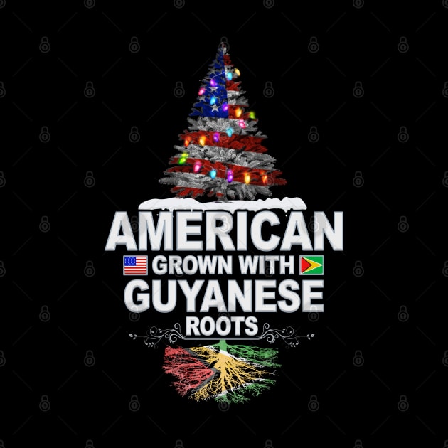 Christmas Tree  American Grown With Guyanese Roots - Gift for Guyanese From Guyana by Country Flags