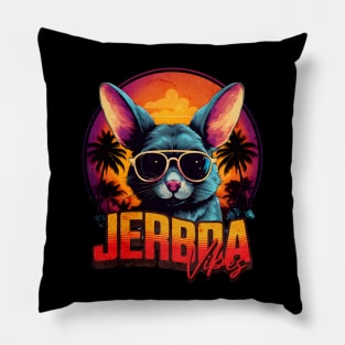 Retro Wave Jerboa Vibes Circle Pillow