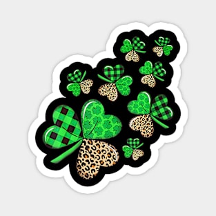 Irish St Patricks Day Shamrock Irish Leopard Print Women Magnet