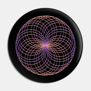 Purple & Rose Gold Spirograph Mandala Pin